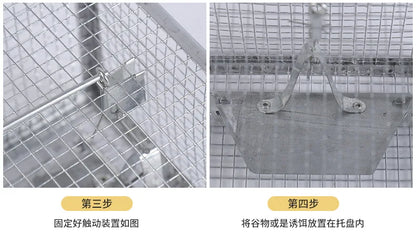1pc Iron Sensitive Rat Trap Rat Catcher Cage for Chipmunks Rats Hamsters Similar-sized Live Rodents