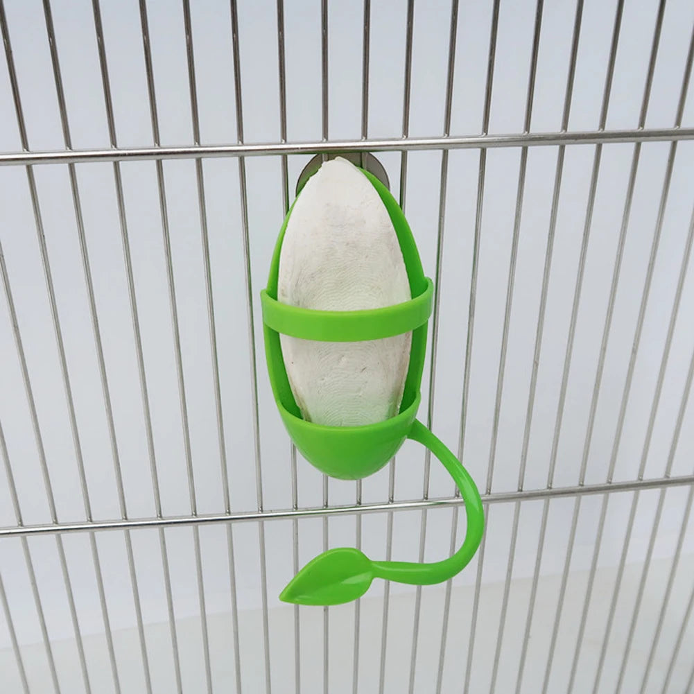 1Pc Parrot Feeder With Standing Rack Cuttlefish Bone Holder Plastic Hanging Food Container Cage Accessories Pet Bird Supplies