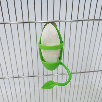 1Pc Parrot Feeder With Standing Rack Cuttlefish Bone Holder Plastic Hanging Food Container Cage Accessories Pet Bird Supplies