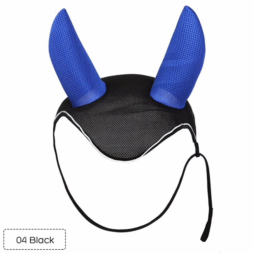 Horse Care Horse Riding Breathable Meshed Horse Ear Cover Equestrian Horse Equipment Fly Mask Bonnet Net Ear Masks Protector