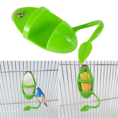 1Pc Parrot Feeder With Standing Rack Cuttlefish Bone Holder Plastic Hanging Food Container Cage Accessories Pet Bird Supplies