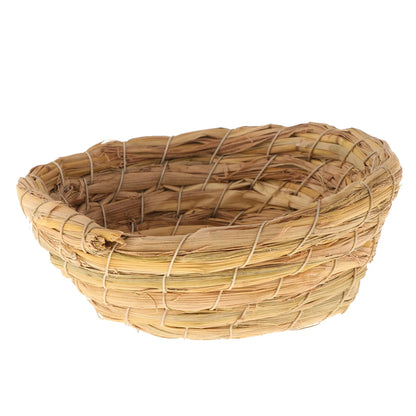 Handwoven Grass Bird Nest Cage House Hatching Breeding Cave for Parrot, Canary or Cockatiel or Other Birds
