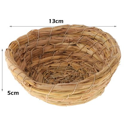 Handwoven Grass Bird Nest Cage House Hatching Breeding Cave for Parrot, Canary or Cockatiel or Other Birds