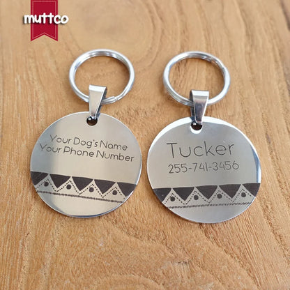 Self-design personalized design stainless steel dog tag dog round  tag can crave name tag dog  tag for pet 3 styles