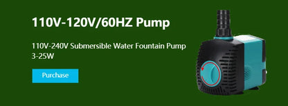 60/50/35/25/15/10/6/3W Ultra-Quiet Submersible Water Fountain Pump Filter Fish Pond Aquarium Water Pump Tank Fountain 220V-240V