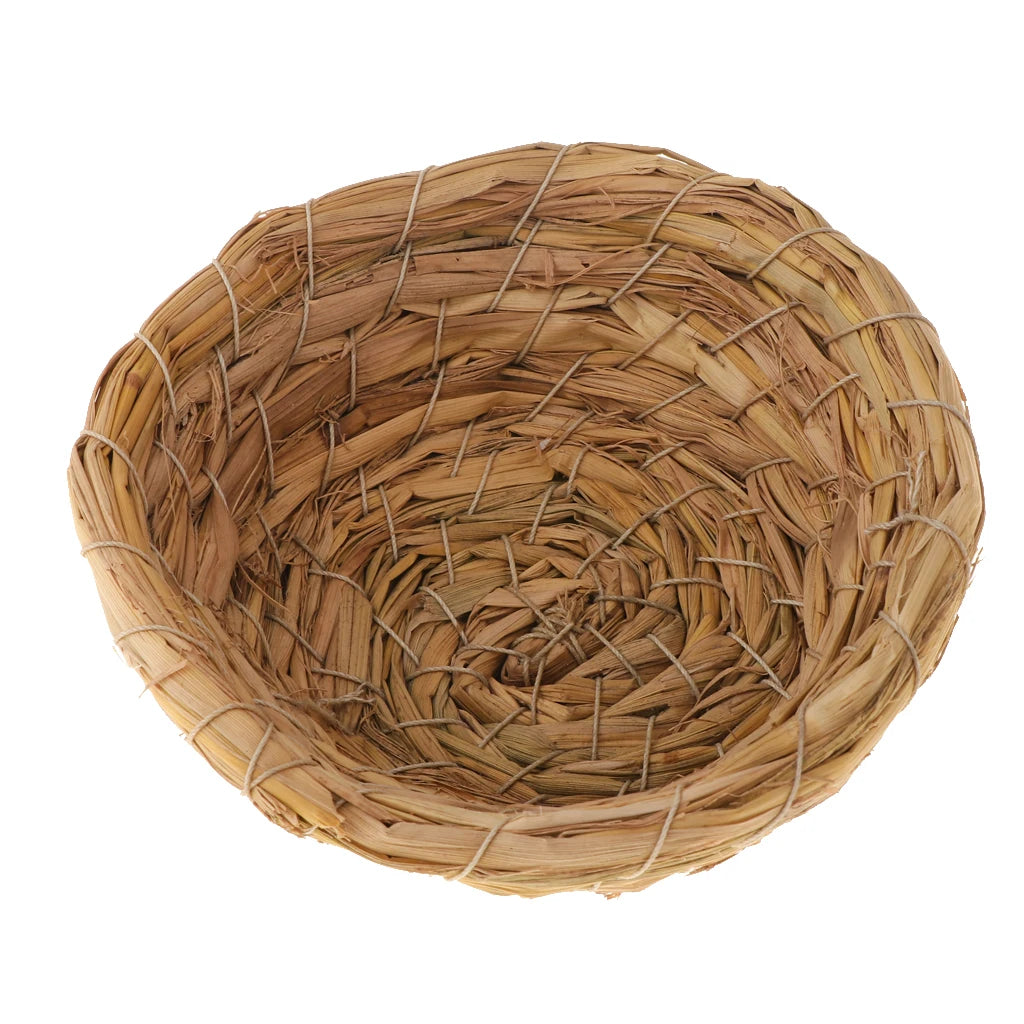 Handwoven Grass Bird Nest Cage House Hatching Breeding Cave for Parrot, Canary or Cockatiel or Other Birds