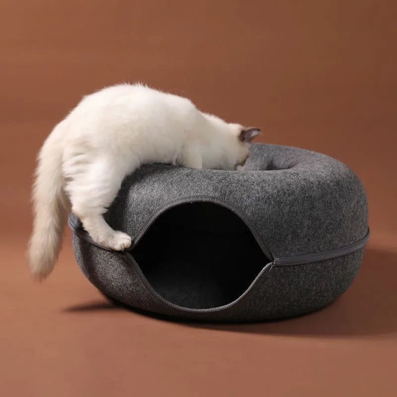 Interactive Donut Cat Bed