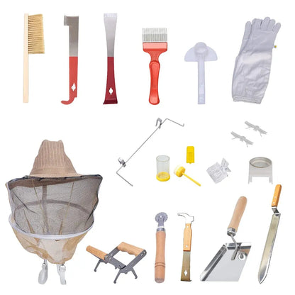 Starter Kit 10-Frame Bee Boxes and Frames Starter Kit Wax Coated Bee Hives and Supplies Starter Kit Including Beekeeping Tools K