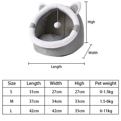 Cute Semi-Closed Cat Nest Bed