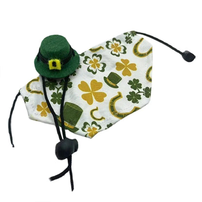 Adjustable Bearded Dragon Costume Lizard Hat with Cloak for Reptiles Small Animals Saint Patricks Day Dress Up Accessory