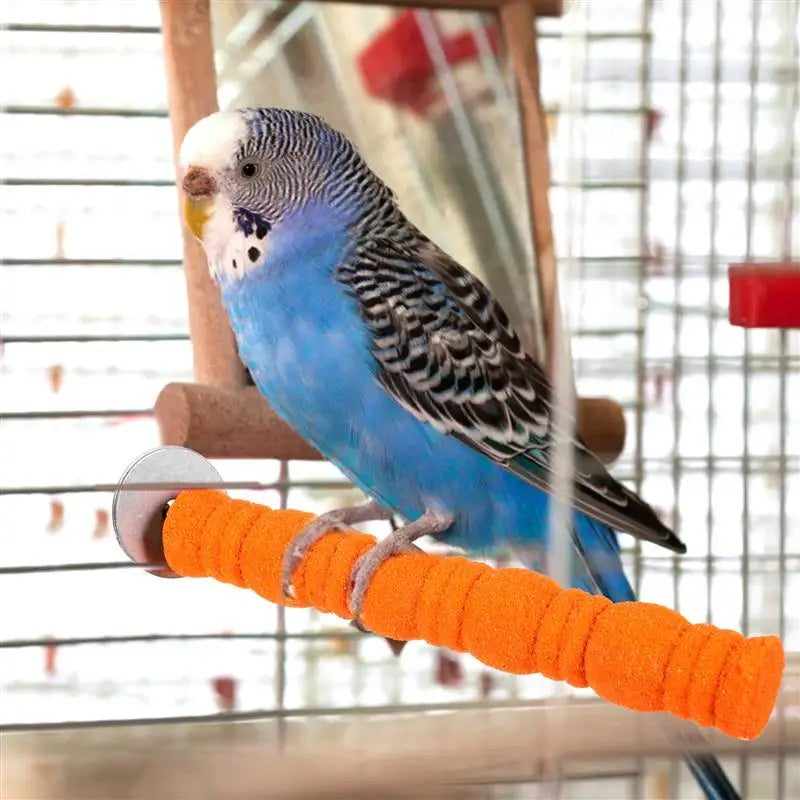 Parrot Claw Grinding Stick Wooden Stick Bird Perching Sand Parakeet Grinding Bar Teeth Bite Toy Pet Bird Chew Toy Parrot Cage
