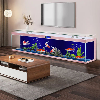 ZK Super White Fish Tank Aquarium Living Room Floor Home Partition Screen Bottom Filter Fish Tank