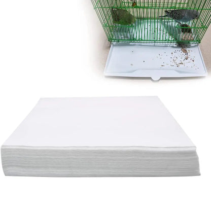 100pcs Bird Parrot Cage Liner Papers Disposable Absorbent High Toughness Cages Cushion for Bird Cage Supplies