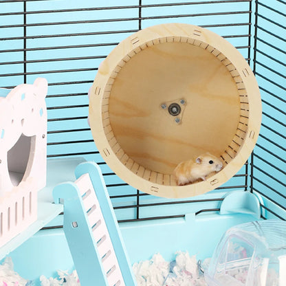 Gerbil Toy Wood Silence Wheel Hamster Running Track Rollers Hamsters Exercise Spinners Pet Mice Race Furniture