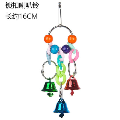Bird Cage Toys for Parrots Wood Birds Swing Reliable Chewable Bite Bridge Wooden Beads Shape Parrot Toy Bird Accessories