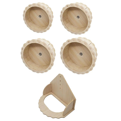 Hamster Wooden Running Wheel Toys Exercise Wheel for Cage Quiet for Kitten Chinchilla Gerbils Dwarf Hamster Other Small Animals