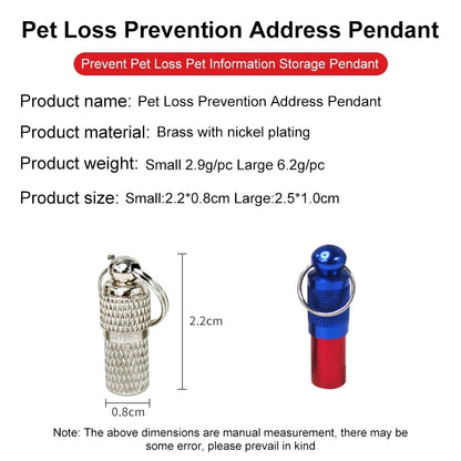 Pet address tags, pet ID tags, anti-loss cat/dog tags, metal nameplates single pet tags