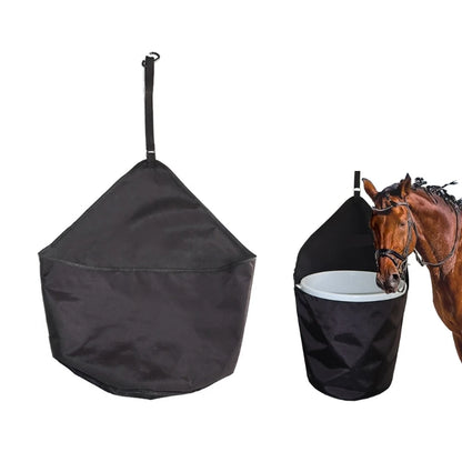 Horse Trailer Organizers Horse Feed Bag Container Hanging Bucket Holder Nylon Black Trailer Bucket Bag Easy to Install