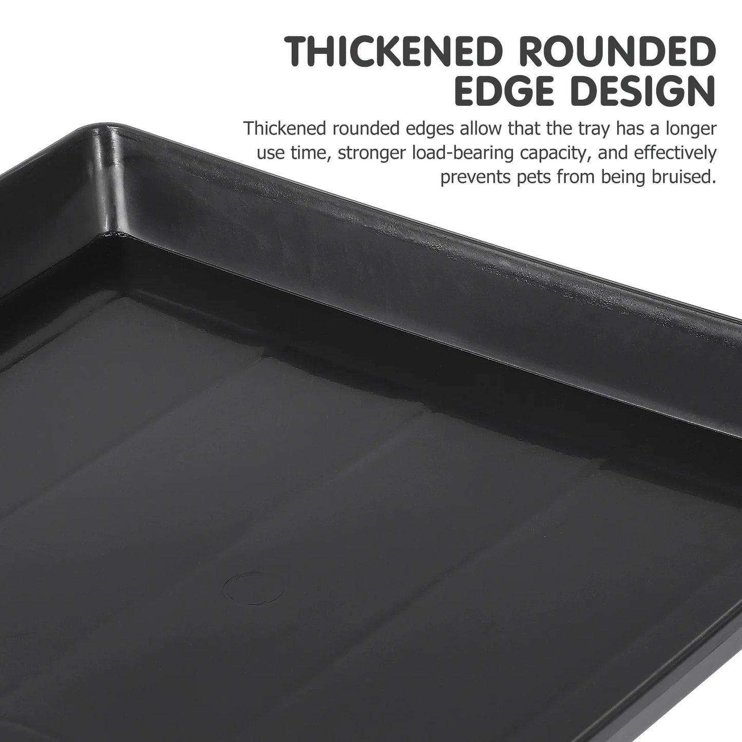 Bird Cage Parakeet Tray for Replace Dog Crate Pan Black Plastic Cat Litter Trays