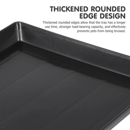 Bird Cage Parakeet Tray for Replace Dog Crate Pan Black Plastic Cat Litter Trays