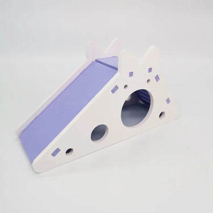 Bird Slide Toy Hamster Hideout House Parrot Cage Accessories Guinea Pig Wooden Cave Slide with Stairs Toy Small Animals Supplies