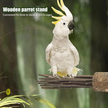 wooden parrot stand pole perch wood natural tree branch bird stand beak and claw grinding parrot toys birdcage decoration pets