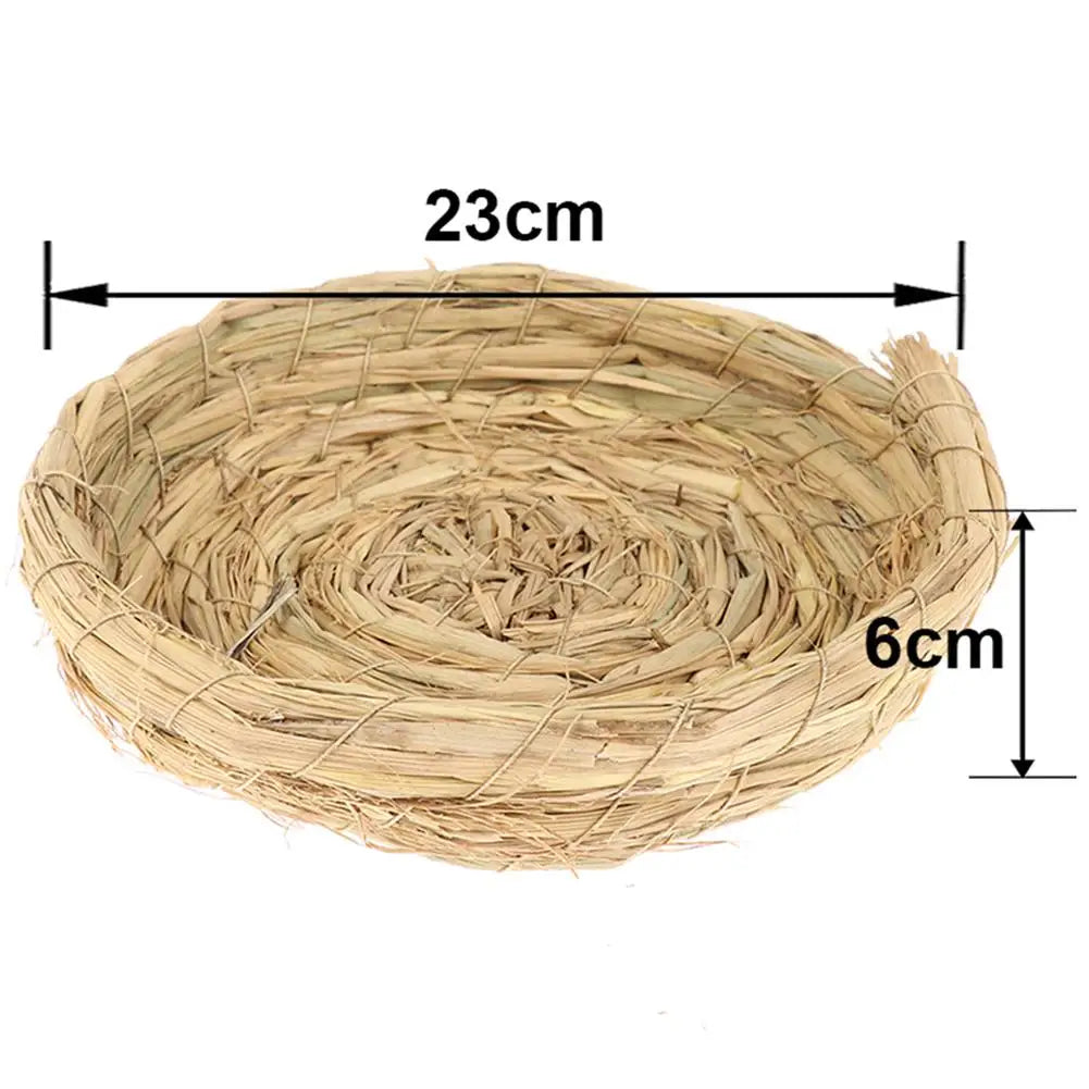 1pc Natural Handmade Straw Bird Nest Pigeon House Parrot Nest Warm Pet Bedroom Courtyard Small Animal Bird Cages