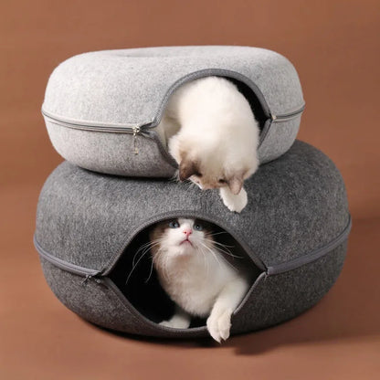 Interactive Donut Cat Bed