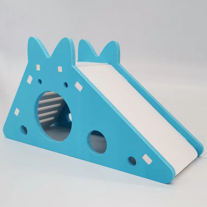Bird Slide Toy Hamster Hideout House Parrot Cage Accessories Guinea Pig Wooden Cave Slide with Stairs Toy Small Animals Supplies