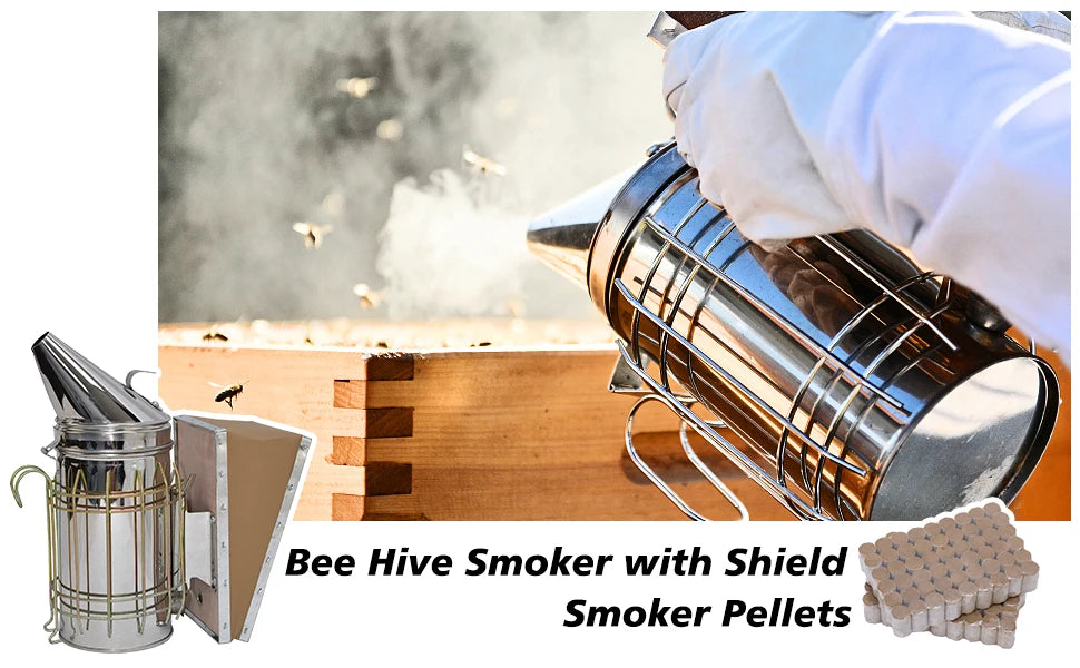 Starter Kit 10-Frame Bee Boxes and Frames Starter Kit Wax Coated Bee Hives and Supplies Starter Kit Including Beekeeping Tools K