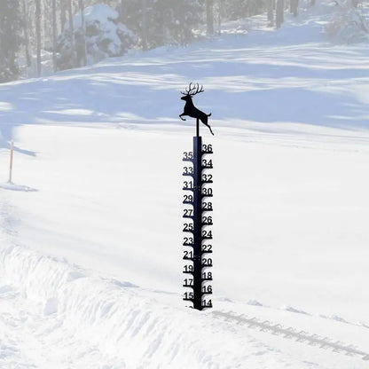 Snow Stakes Deer Bird Design Snow Gauge Cute Animal Garden Decor Christmas Decoration Handmade Metal Snow Gauge Garden Stakes