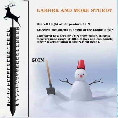 Snow Stakes Deer Bird Design Snow Gauge Cute Animal Garden Decor Christmas Decoration Handmade Metal Snow Gauge Garden Stakes