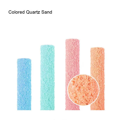 Colored Quartz Sand Pet Parrot Raw Wood Fork Tree Branch Stand Rack Squirrel Bird Hamster Branch Perches Chew Bite Toys Stick