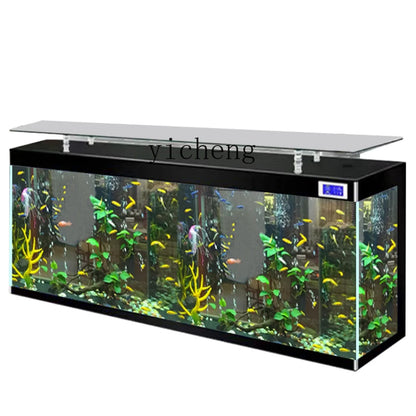 ZK Super White Fish Tank Aquarium Living Room Floor Home Partition Screen Bottom Filter Fish Tank