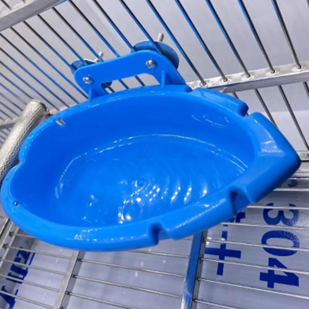 Parrot Bath Tub Bowl Bird Water Feeder Basin Parrot Cage Hanging Bird Bath Tub Bathing Supplies Feeder Bird Cage Accessories