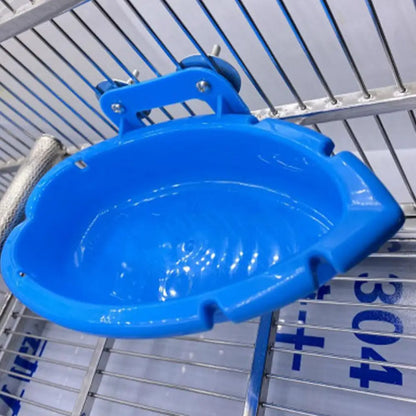 Parrot Bath Tub Bowl Bird Water Feeder Basin Parrot Cage Hanging Bird Bath Tub Bathing Supplies Feeder Bird Cage Accessories