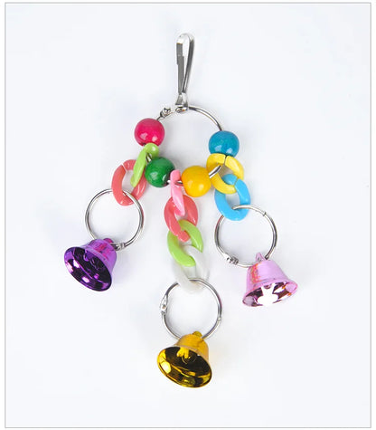 Bird Cage Toys for Parrots Wood Birds Swing Reliable Chewable Bite Bridge Wooden Beads Shape Parrot Toy Bird Accessories
