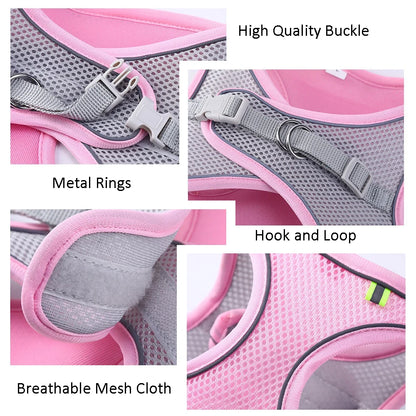 Adjustable Cat Dog Harness Leash Set