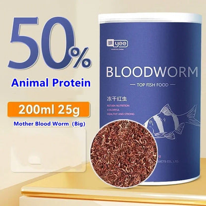 YEE Freeze Dried Artemia Salina Red Blood Worm Fish Food Feed for All Kinds of Tropical Aquarium Small Food