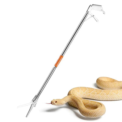 Multipurpose Foldable Snake Catcher Tongs Stainless Steel Wide Jaw Reptile Grabber Stick Tool Thick Catching Snakes