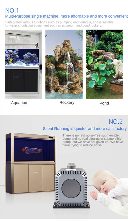 Aquarium Submersible Pump 220-240V Fountain Filter Fish Pond Silent Pump Amphibious Water Tank Fountain Side Suction Pump