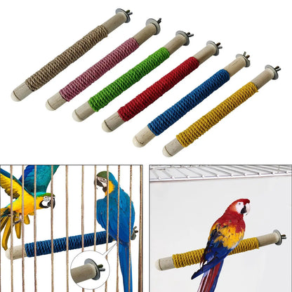 Bird Perch Parrot Bird Standing Climbing Standing Toy Wood Playing Climb Birds Branches Pet Bird Toys for Finches Budgies