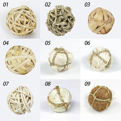 7CM Rabbit Ball Toys Bunny Treats Toys For Teething Small Animal Chew Toys Grass Ball For Dwarf Hamster Rabbits Guinea Pigs Ger