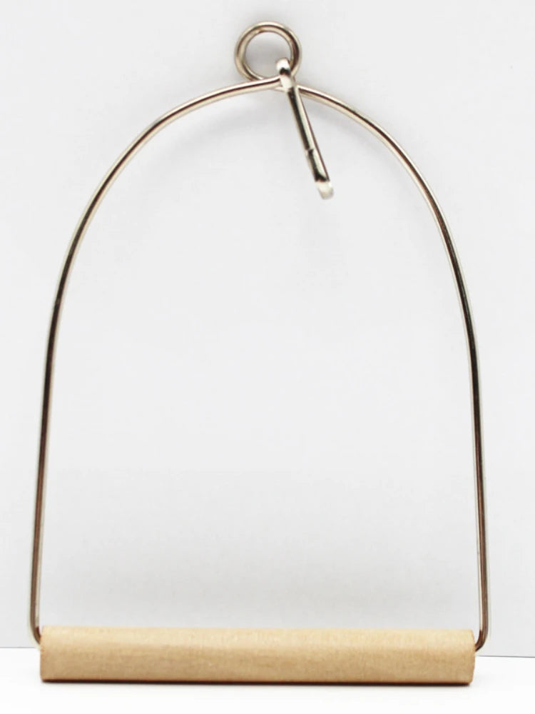 Bird Perch Stand Natural Wooden Birds Perch Parrots Hanging Swing Cage Toys Stand Holder Pendant