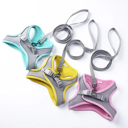 Adjustable Cat Dog Harness Leash Set