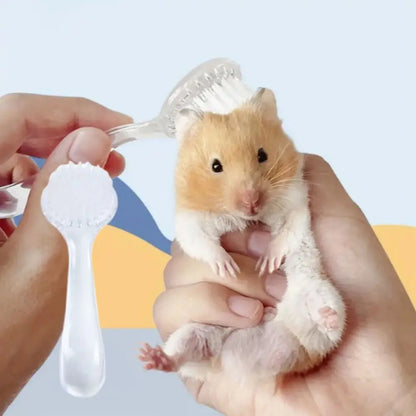 Long Hair Small Hamster Brush Plastic Round Head Guinea Pig Massage Combs Soft Bath Mini Brush Golden Bear Cleaning Comb