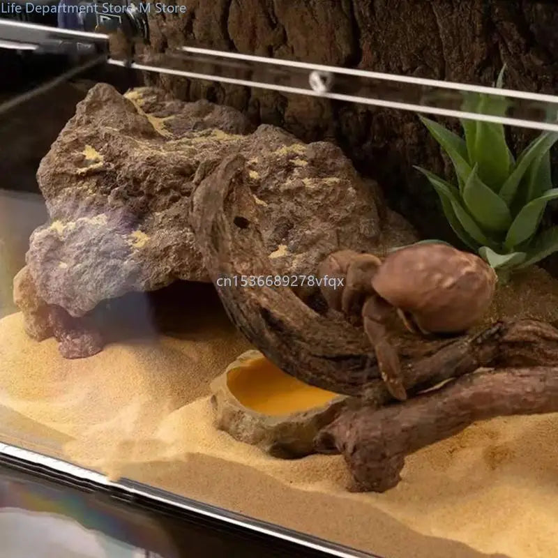 Fish Hiding Rock Cave Aquarium for Turtle Basking Hide Habitat Shelter Decorations Snake Terrarium Orname