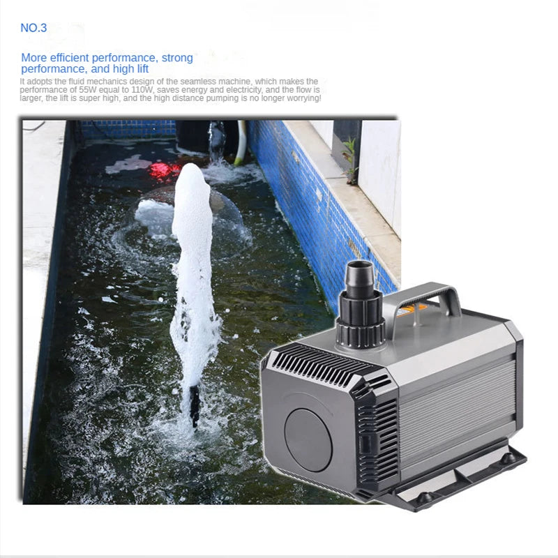 Aquarium Submersible Pump 220-240V Fountain Filter Fish Pond Silent Pump Amphibious Water Tank Fountain Side Suction Pump