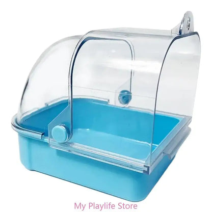 Hanging Bird Bath Tub for Parakeets Bird Cage Bathing Basin Clear Shower Room for Small Birds Birdcage Decoration