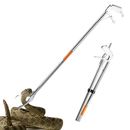Multipurpose Foldable Snake Catcher Tongs Stainless Steel Wide Jaw Reptile Grabber Stick Tool Thick Catching Snakes